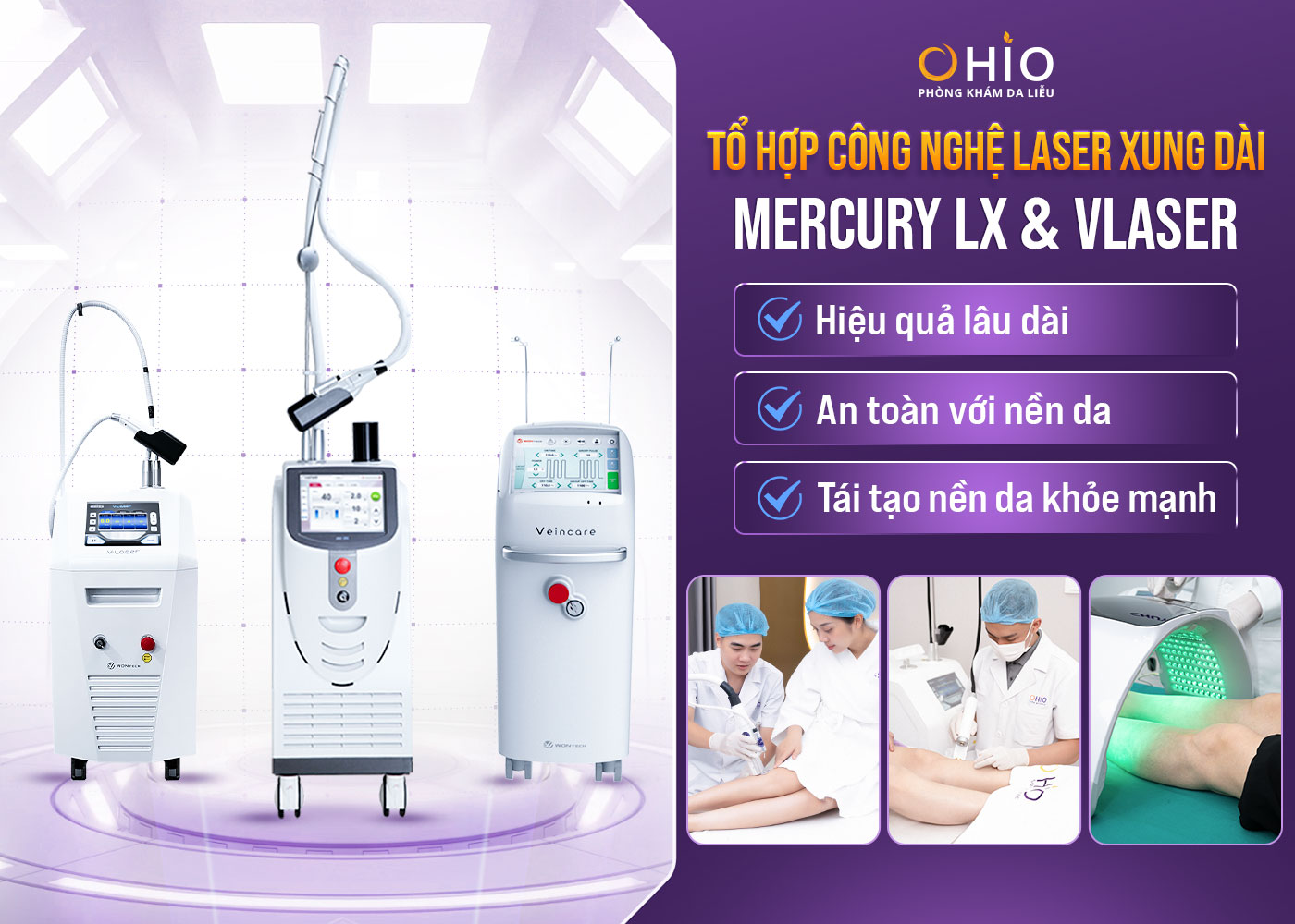 Tổ hợp Laser xung dài điều trị giãn mao mạch