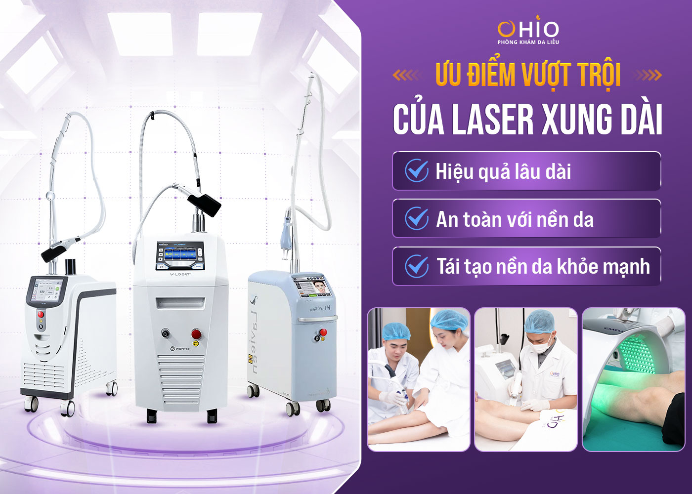 Ưu điểm của Tổ hợp laser trong điều trị giãn mao mạch.