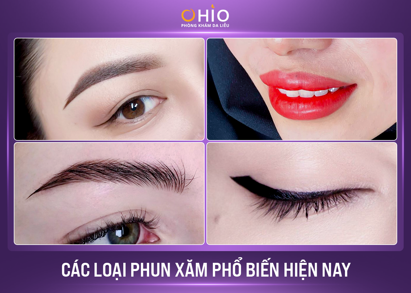 Các vị trí phun xăm trên gương mặt